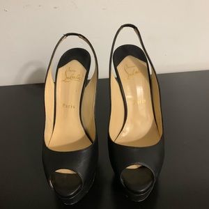 christian louboutin sling back heels